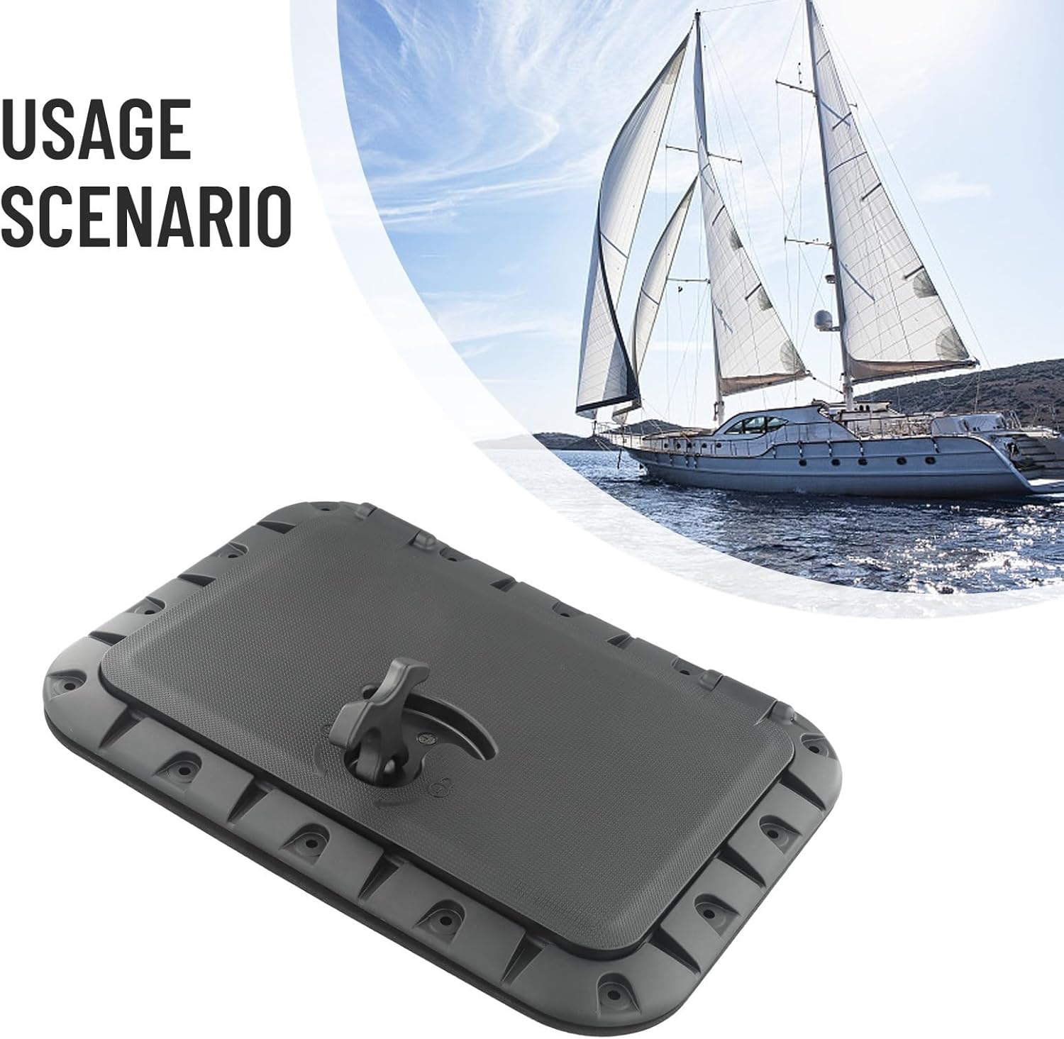 Deck Plate Kit Deck Hatch for Boat Rigging, 14'' Waterproof Hatch Deck Plate Kit Cover
