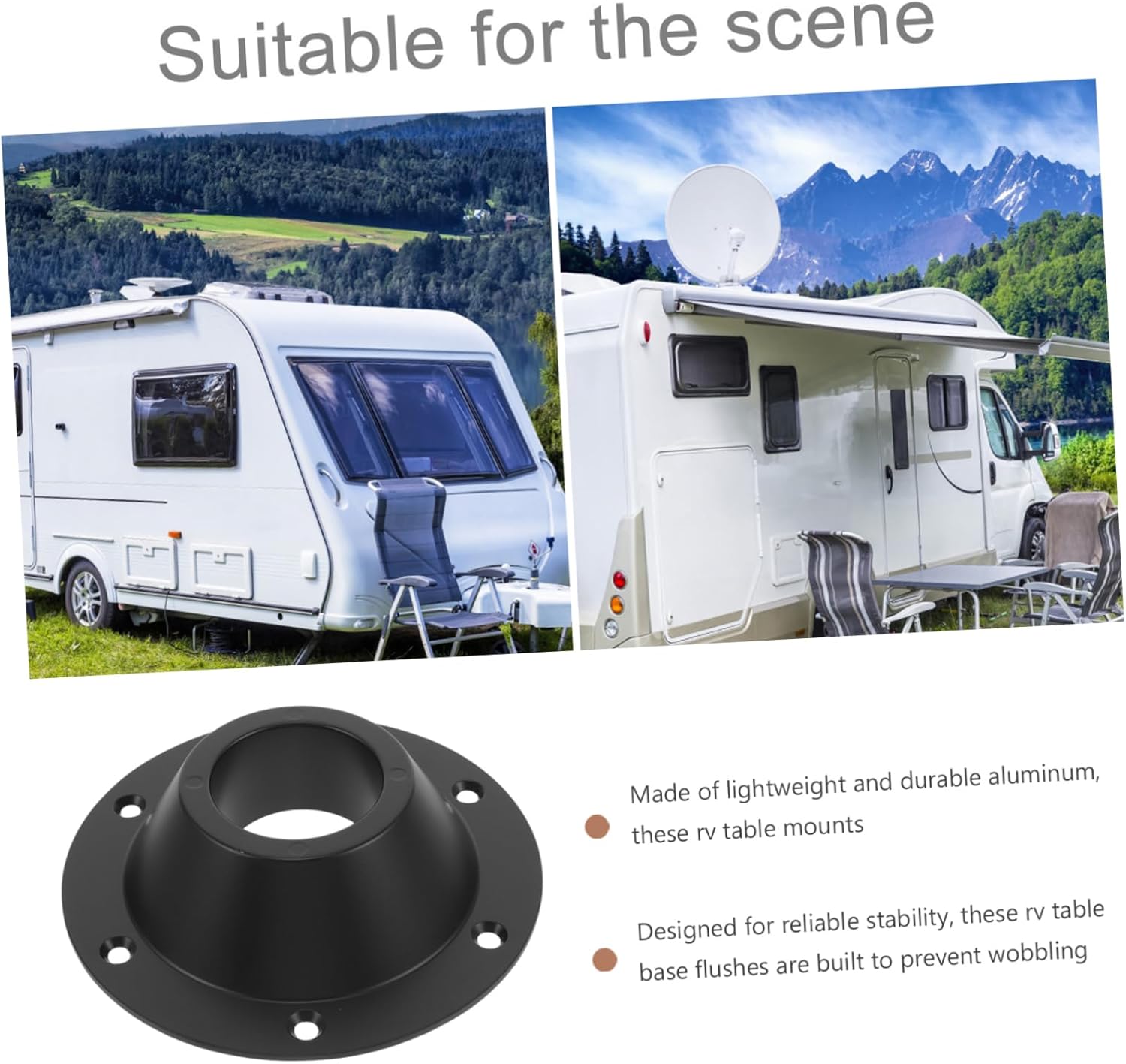 STOBAZA 8pcs Aluminum Rv Table Base Mount Lightweight Flush Mount for Secure Installation Rvs and Yachts Setup Table Support
