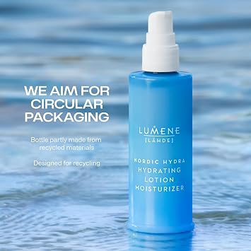 Nordic Hydra [LAHDE] Hydrating Lotion Moisturizer | Lightweight Facial Emulsion | Controls Shine and Hydrates | Non-Comedogenic | For All Skin Types | Organic Nordic Birch Sap | Vegan | 3.4 Fl.oz.