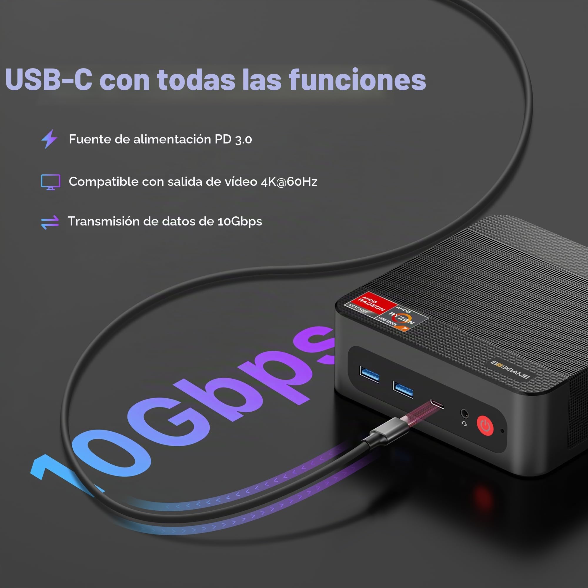 BOSGAME P4 Plus AMD Ryzen 7 5825U Mini Pc with Dual 2.5 G LAN, (up to 4.5 GHz) Windows 11 Pro, 32 GB DDR4 RAM, 1 TB PCIe 3.0 SSD, Suitable for Home or Office Use Mini Desktop PC
