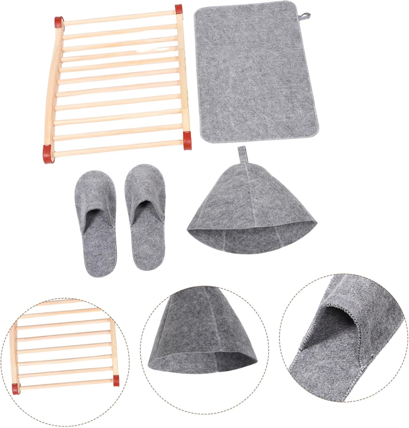 1set Wooden Sauna Backrests Sauna Spa Accessories Chairs Essential Oil Holder Bath Cushion for