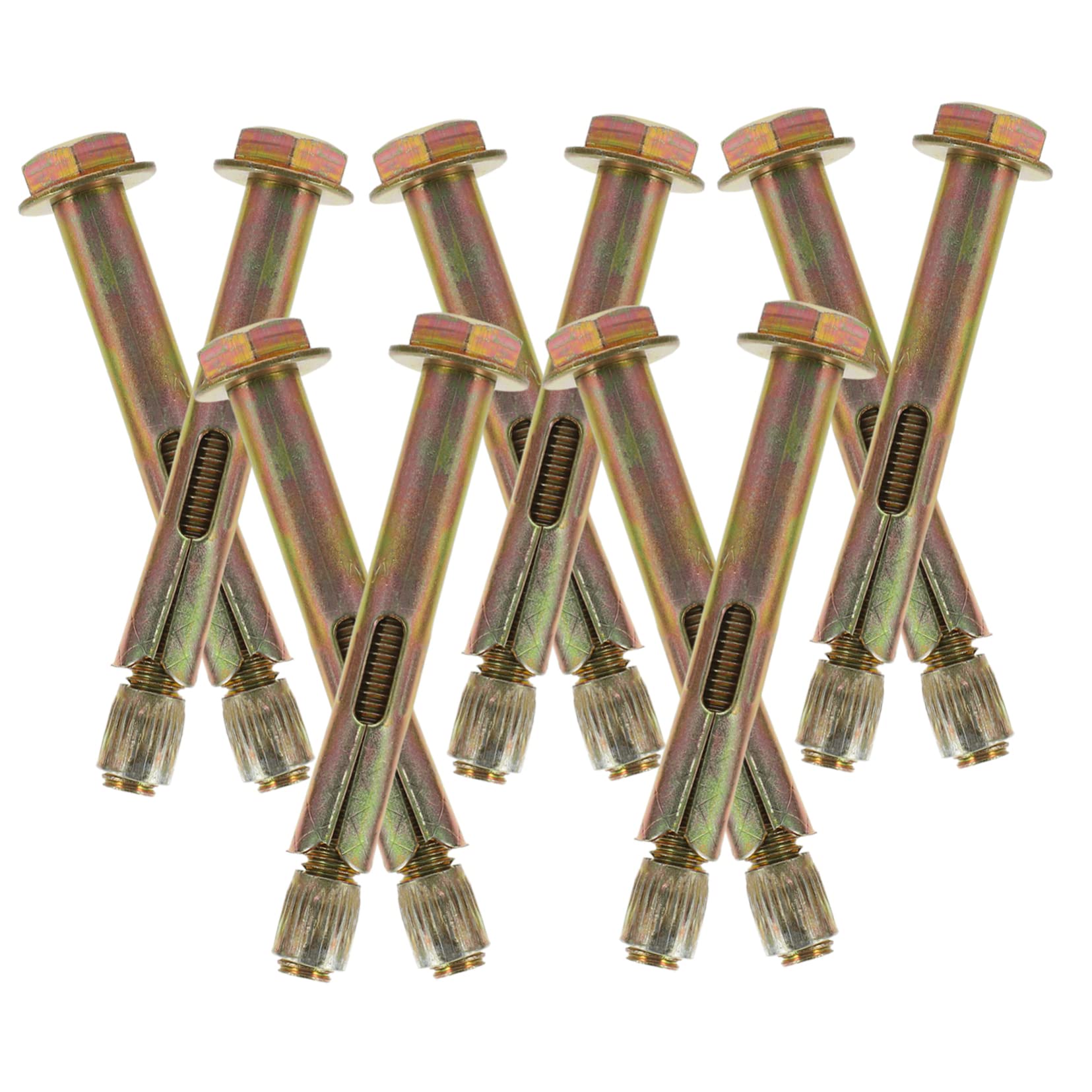 Cabilock 10pcs Concrete Anchor M8x80 Knurled Expansion Anchor Carbon Steel Easy Install Kit for Walls