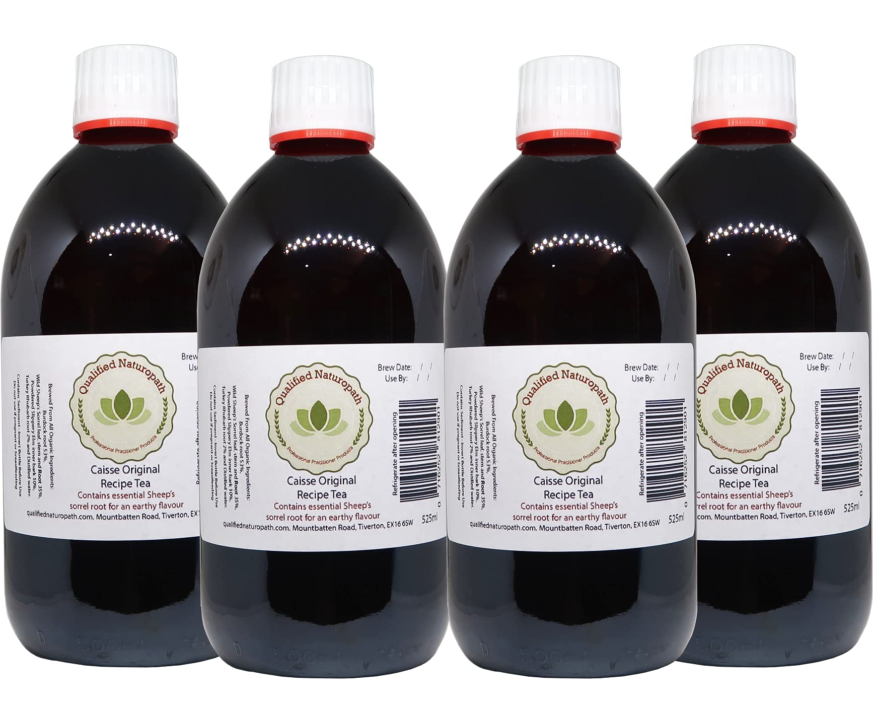 Caisse Original Formula 4 Herb tea - 2100 ml (4 x 525 ml) in Glass Bottles