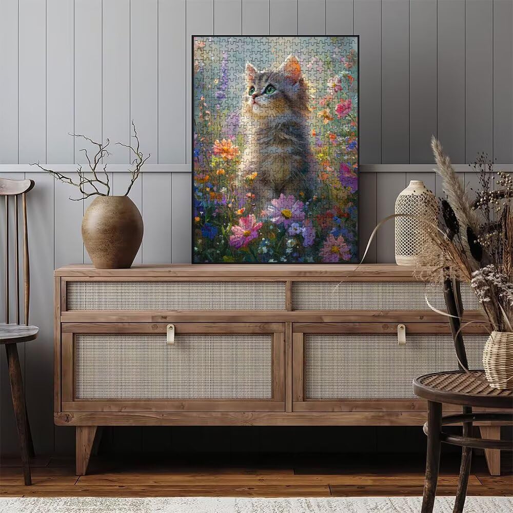 Katze Chrysanthemum Puzzle 6000 Teile, Klassische Puzzles, Geschicklichkeitsspiel Puzzle für Erwachsene, Puzzlespiele für Die Ganze Familie, Mit Schöner Verpackung, Dekoration Puzzles DX0YL3-932