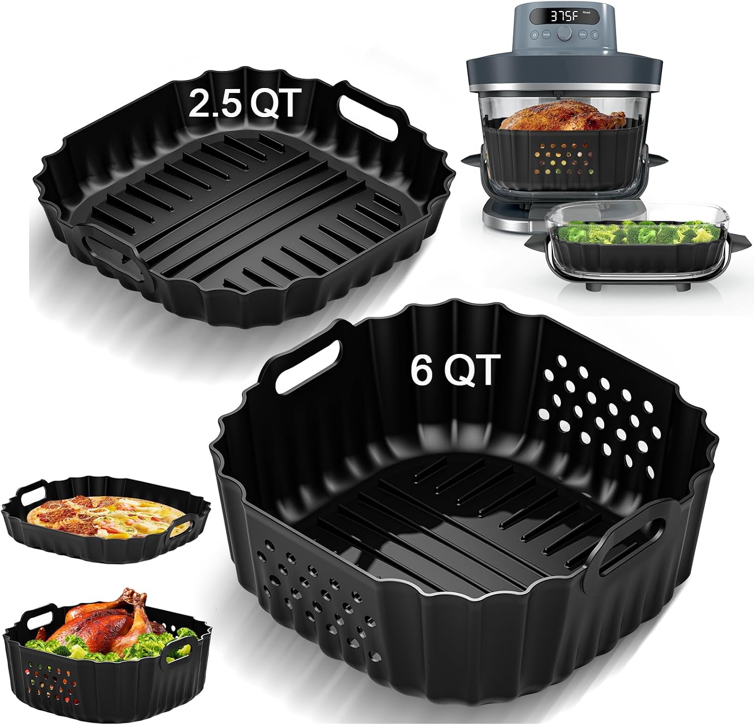 Air Fryer Accessories Silicone Liners for Ninja Crispi Pro AS101CY