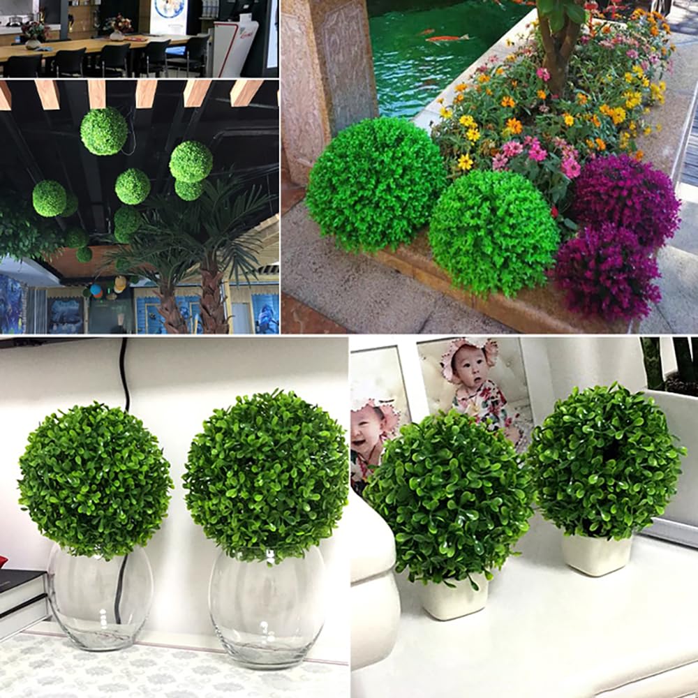 Sztuczna kula roślinna topiary, sztuczne bukszpan, dekoracyjne kule topiary, fioletowy liść eukaliptusa, dekoracyjna kula do ogrodu, podwórka, balkonu, dekoracja ślubna (rozmiar: 40 cm)
