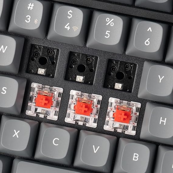 Keychron K4 Max 96% Layout QMK Wireless Custom Mechanical Keyboard, ANSI 100 Keys Bluetooth/2.4 GHz/Wired with RGB Backlight, Hot-swappable Super Red Switch Gaming Keyboard for Mac/Windows/Linux