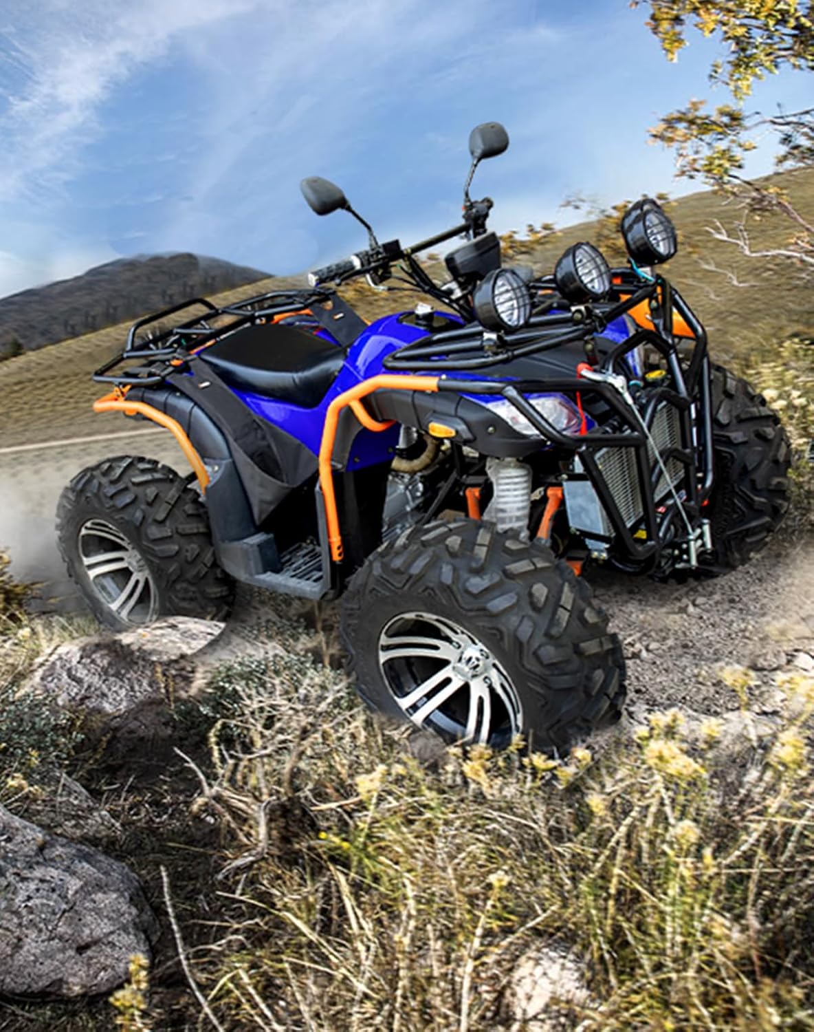 KEMIMOTO ATV Rear Passenger Foot Pegs Universal Adjustable Foldable Wear-resistant Foot Rest Made of 600D Oxford Compatible With Polaris Sportsman Kawasaki Arctic Cat 2 Pcs