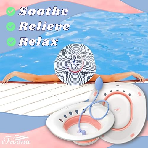 Miniatura 7 de Fivona Bañera de asiento de inodoro con limpiador de mano de masaje cuidado posparto y tratamiento de hemorroides kit de vapor Yoni sin BPA perfecto