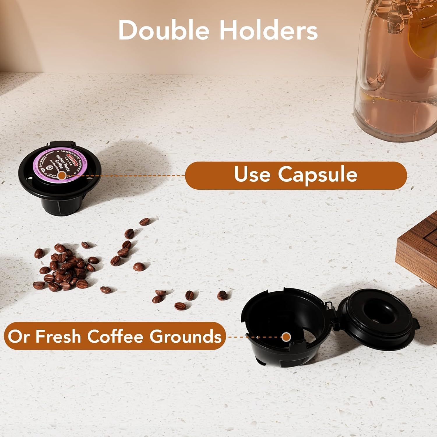 cowsar single serve coffee maker, 2 in 1 coffee brewer for k-cup pod & ground coffee, 6-14 oz adjustable brew sizes, 14oz water reservoir, self-cleaning compact coffee machine for home office travel 2 in 1 coffee maker