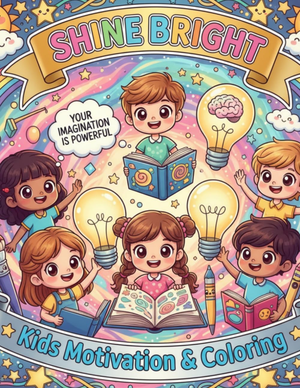 Shine Bright: Motivational Quotes for Kids to Inspire Confidence, Kindness, and Creativity: A Fun Coloring Book with Uplifting Quotes, Creative Pages, and Positive Prompts for Kids Ages 5–12