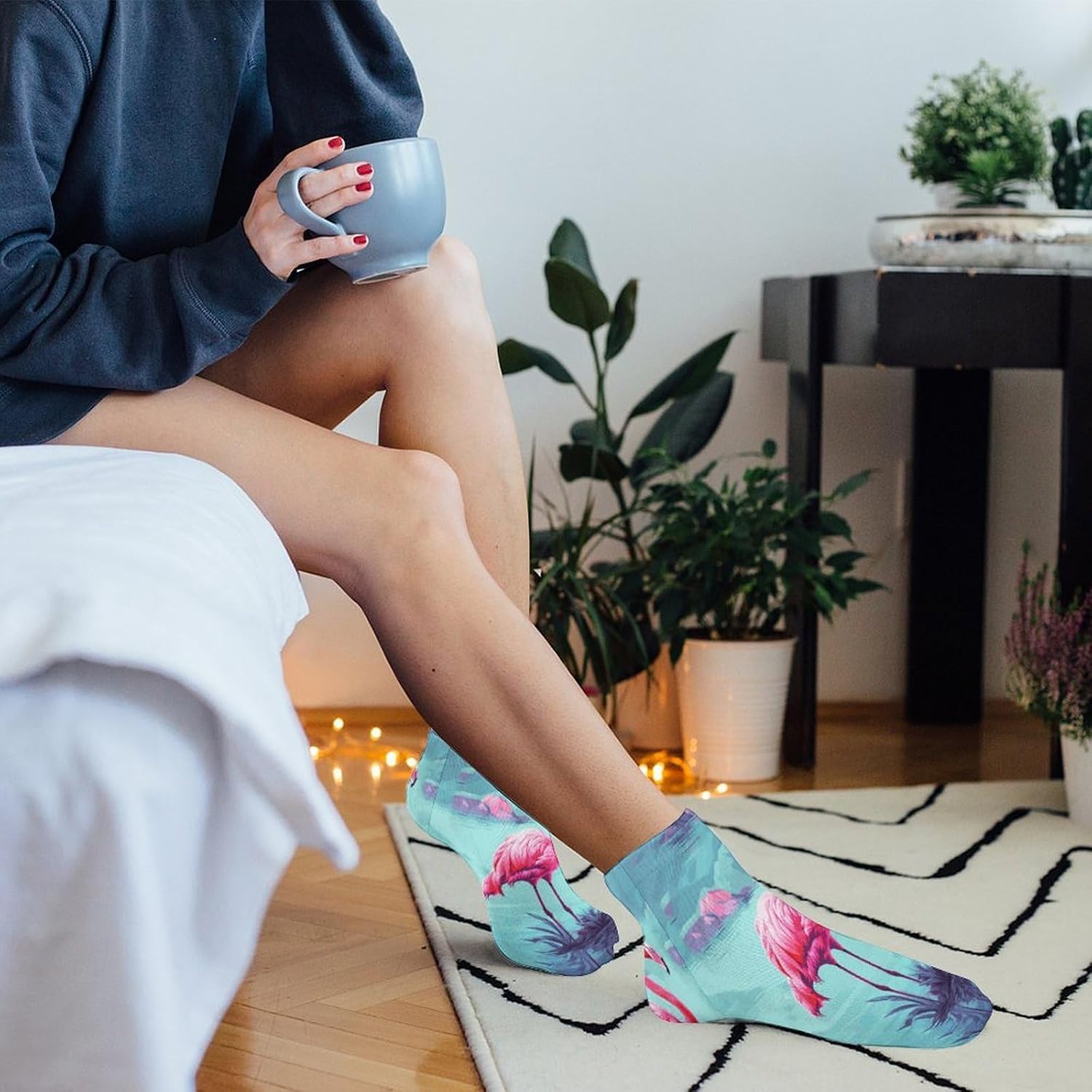 Pink Flamingos Ankle Socks for Men Women 5 Pairs | Comfortable Casual Low Cut Socks, Lightweight No Show Breathable Athletic Socks, Soft Mini Crew Socks for All Seasons