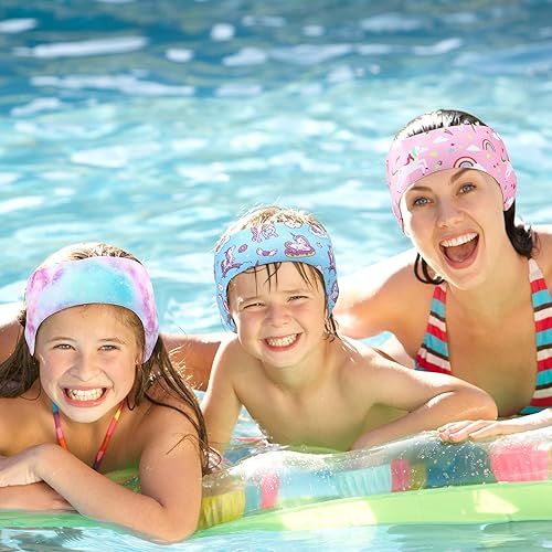 Miniatura 5 de 4 diademas de natación para natación, banda ajustable para la oreja para mantener el agua fuera, protección para los oídos para niños y adultos,