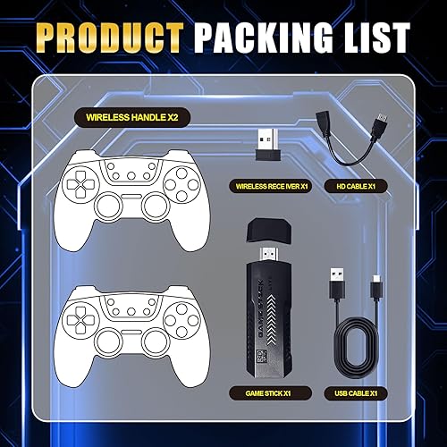 Miniatura 4 de Consola de juegos retro con más de 35500 juegos clásicos, 64 GB Plug & Play TV Stick, 43 emuladores, salida HDMI 4K, controladores inalámbricos