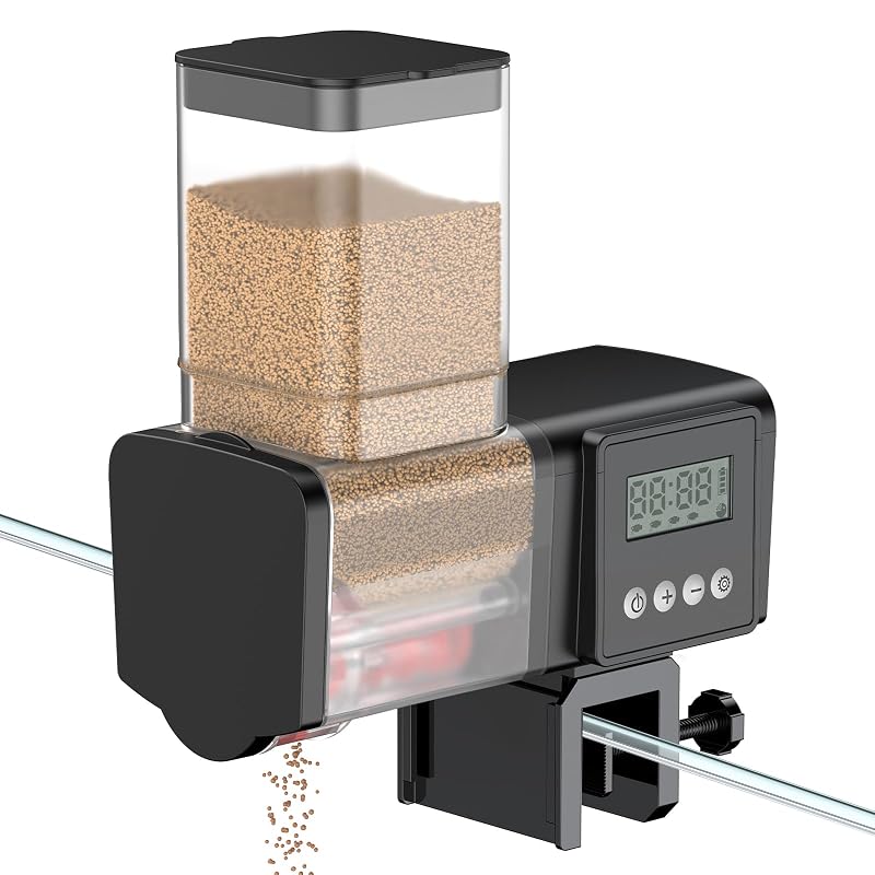 Alimentador Automático para Aquário Pawfly CW2858-BK para Alimentos Secos, 450 mL