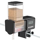 Pawfly Automatic Fish Feeder for Aquarium, 200/450 mL Auto Fish Feeder Automatic Dispenser, Adjustable Auto Fish Food Dispenser with Timer, Fish Food Vacation Feeder, Battery Operated (Not Included)