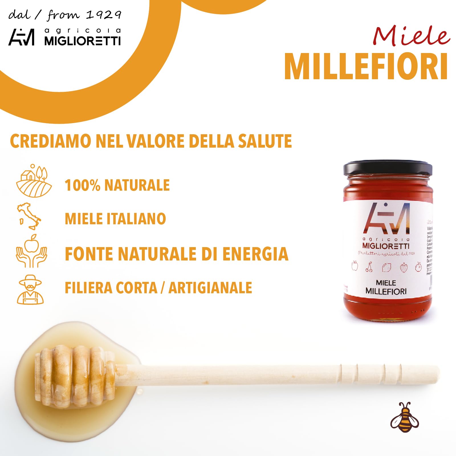 Agricola Miglioretti Miele Millefiori Italiano 6x400g