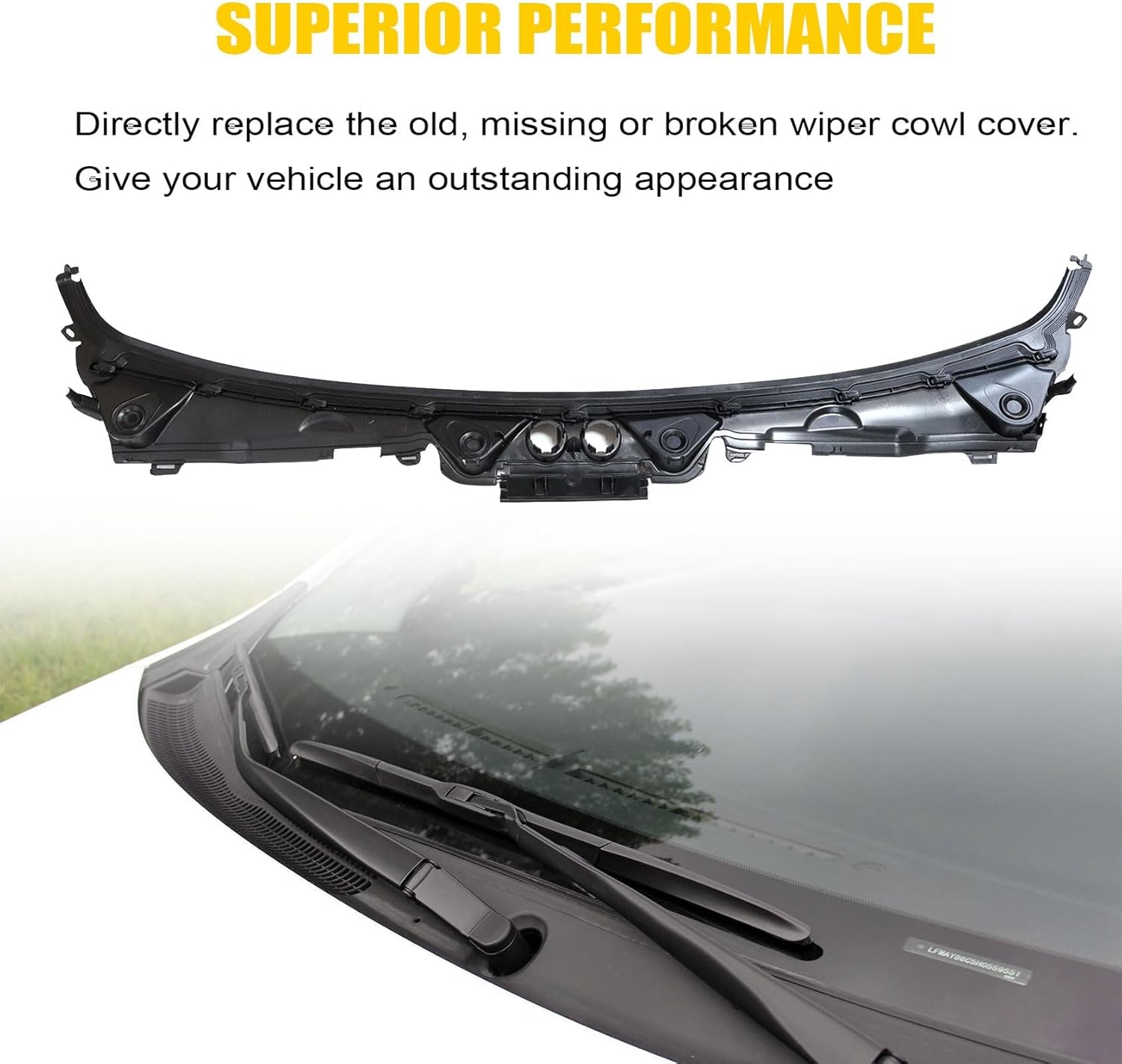 FZJDSD Windshield Wiper Cowl Cover Panel 1PC Front 51717258177 Compatible with BMW 328i 2012-2016, 328i xDrive 2013-2016, 335i 2012-2015, M3 2015-2018, Windshield Cowl/Rain Tray