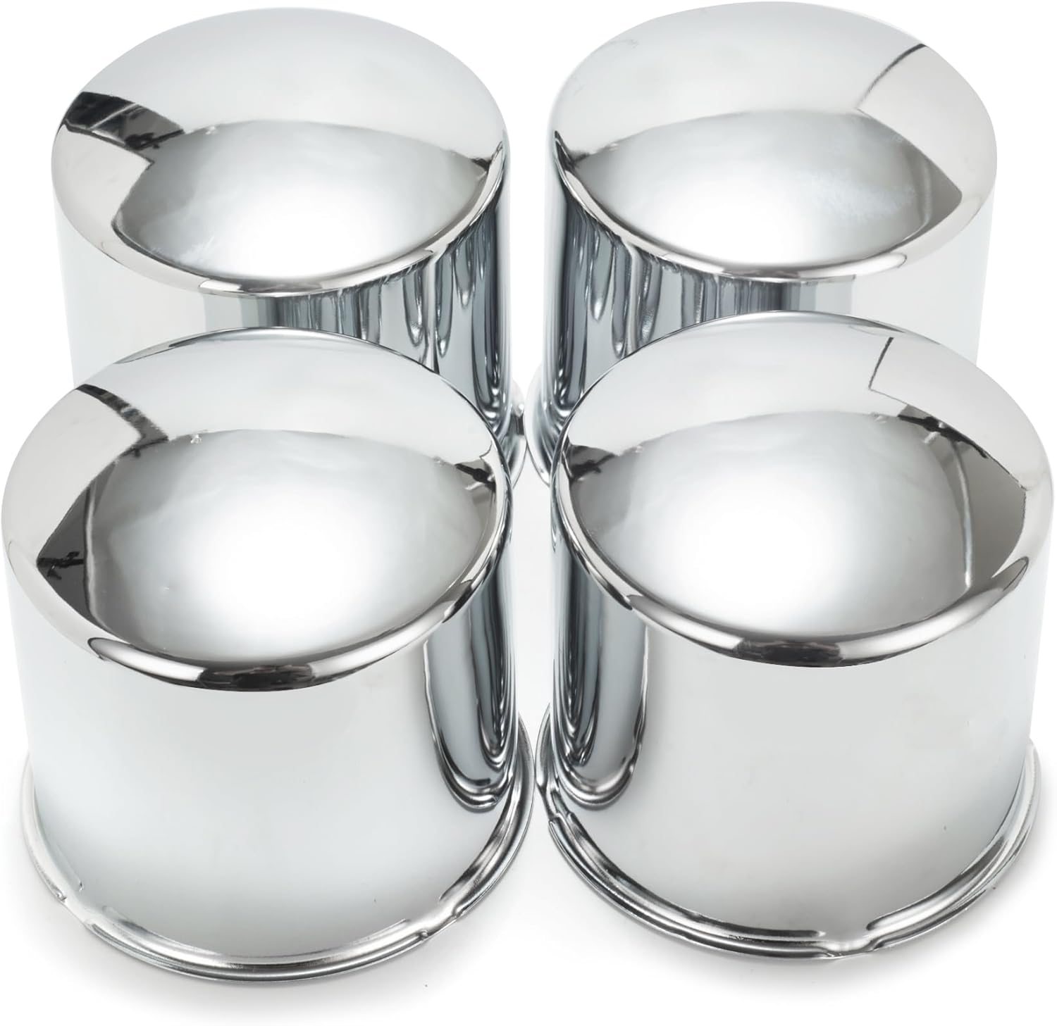 RTrhinoTuning 4PCS 5.15" 130mm Push Through Center Caps Wheel Hub Caps for Truck Trailer Wheel Rim Center Bore, 5.15" Hub, 4.92" Tall Hubcap Chrome