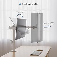 BONTEC Dual Monitor Tartó 13-27 Hüvelykes LCD Kijelzőhöz, Ergonomikus Forgatható Monitortartó Kar 4