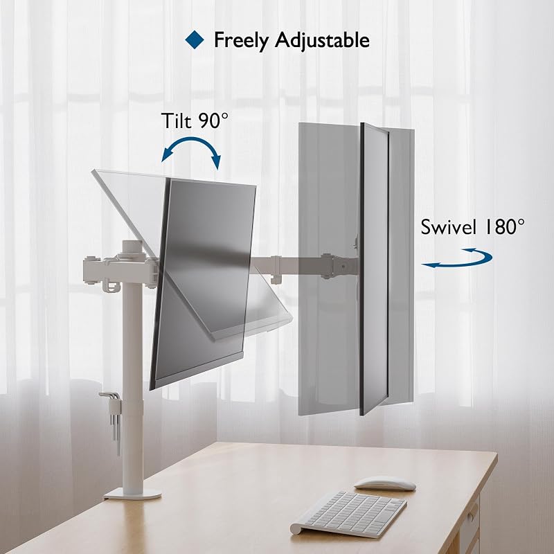 BONTEC Dual Monitor Tartó 13-27 Hüvelykes LCD Kijelzőhöz, Ergonomikus Forgatható Monitortartó Kar