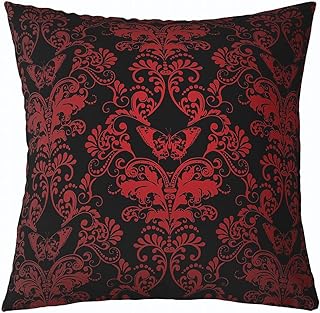 Red Ombre Damask Cushion Cover For Adult Girls Women Gothic Victorian St...