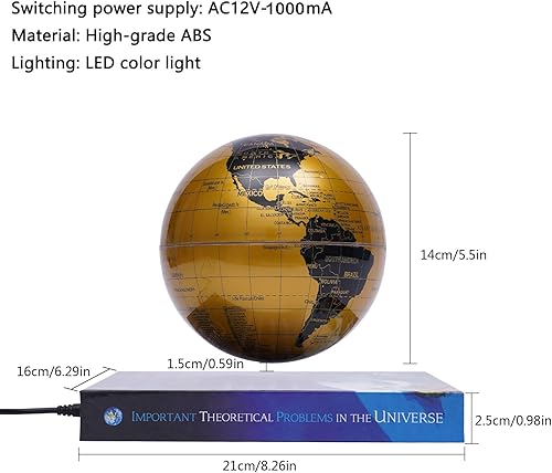Miniatura 4 de Globo flotante de levitación magnética de 6 pulgadas con luz LED que cambia de color, globo de levitación magnético para escritorio, oficina,