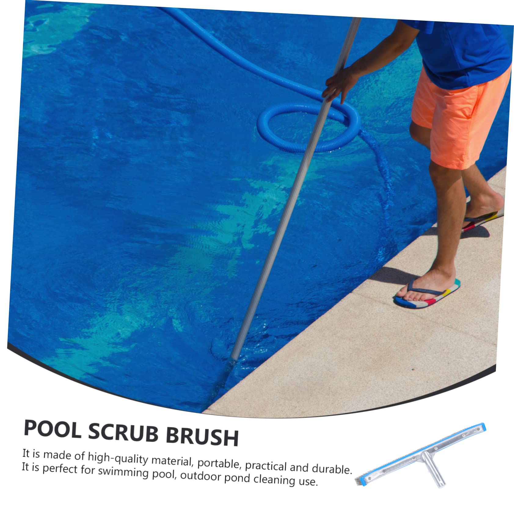Brosse de Nettoyage pour Piscine Acier Inoxydable Brosse Remplaçable Pratique pour Murs Fond de Piscine