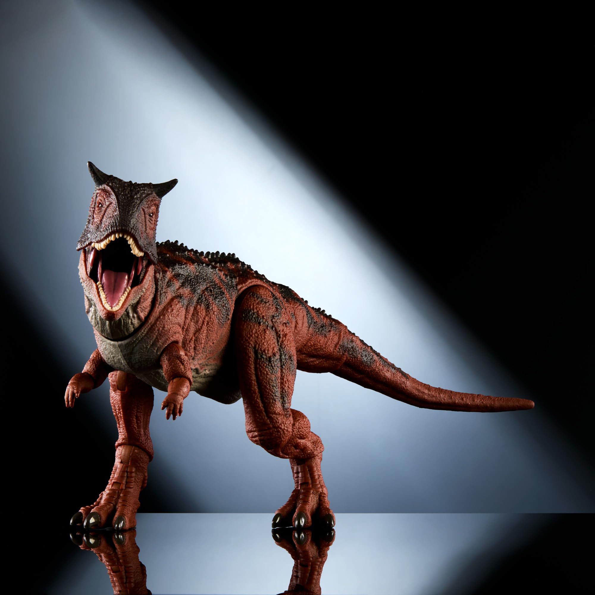 Mattel Jurassic World Kolekcja Hammonda Karnotaur Duży dinozaur Figurka premium z punktami ruchu HTK44