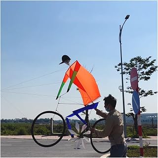 Dynamic Bicycle Kite 1.2m*1.5m Line Laundry Single Line Show Kite for Kite Festival 30D Ripstop Nylon with Bag