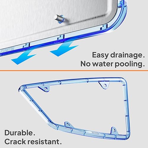 Miniatura 6 de MTWKS Marco de matrícula de plástico transparente de policarbonato de alta calidad, universal, Estados Unidos, Canadá, México, soporte para placa de