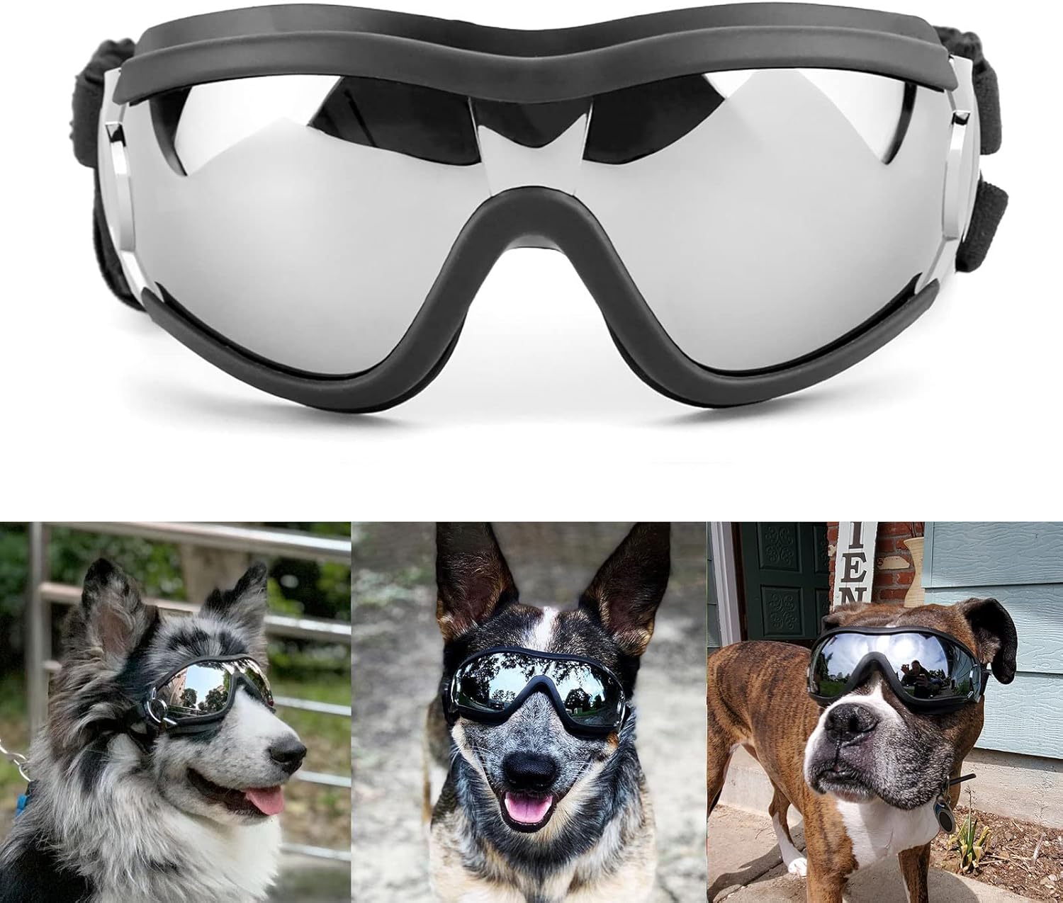 NAMSAN Dog Sunglasses Medium Breed UVProtection Dog Goggles for Medium