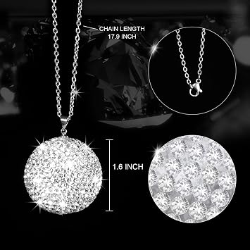 Bling Crystal Ball Car Rear View Mirror, Rhinestone Home Decor Ornament, Crystal Sun Catcher Glam Decoration Charm New Year's Present