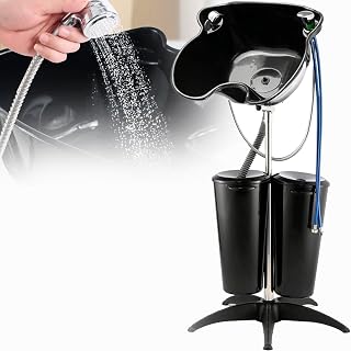 Portable Hair Washing Basin,Shampoo Unit,with Electric Pump, Height Adjustable Beauty Salon Basin Mobile Health Salon Hairdressing Back Wash Sink with 2 Bucket and Drain Hoses