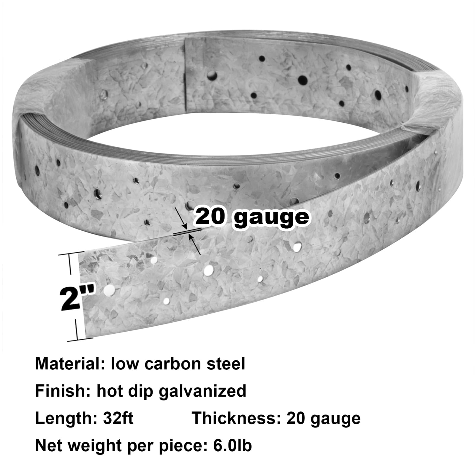 Metal Strapping - 32ft Perforated Steel Tie Strap -2 Metal Strapping - 32ft Perforated Steel Tie Strap -2
