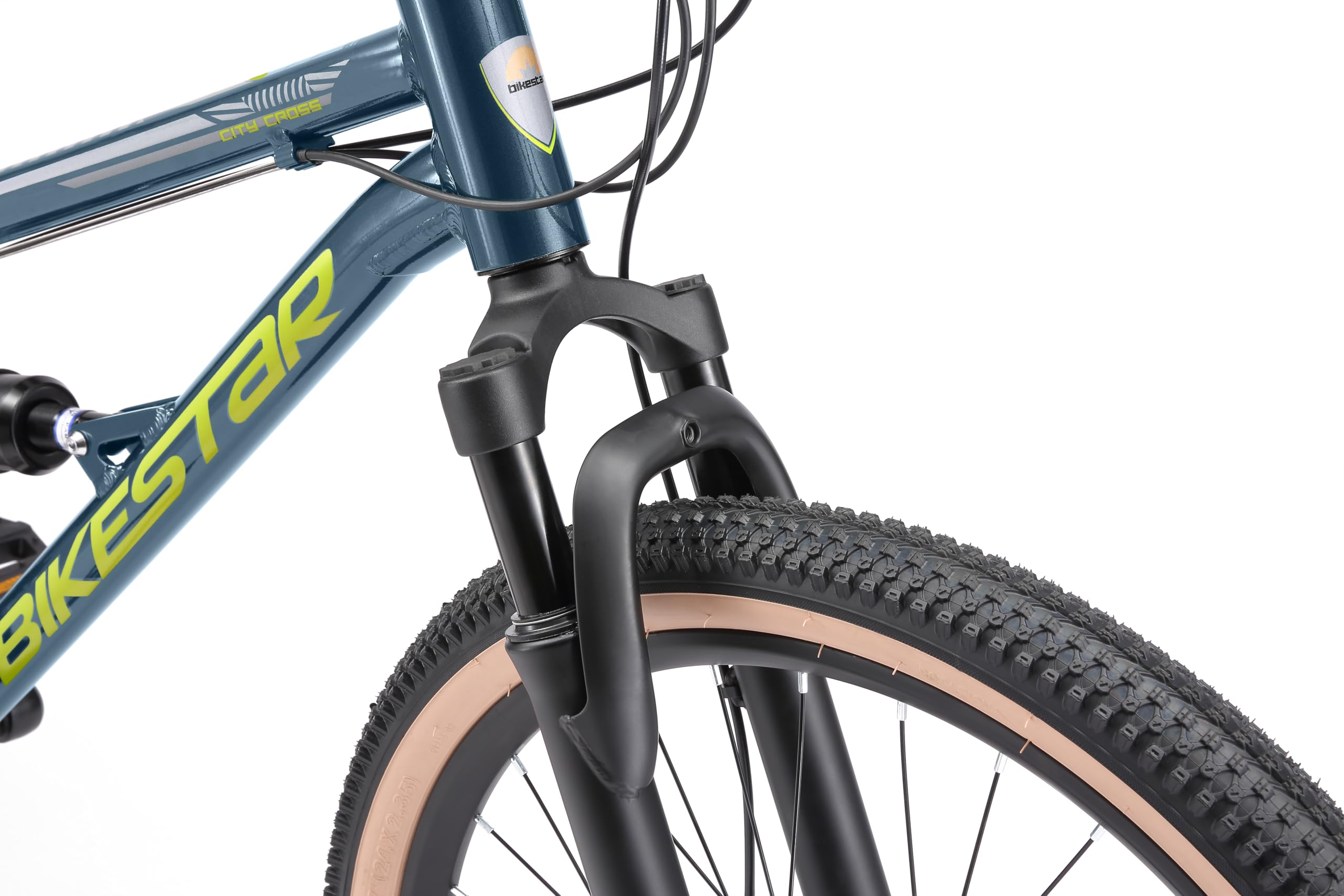 BIKESTAR Bicicleta de montaña de Aluminio Suspensión Doble Bicicleta Juvenil 24 Pulgadas de 9 años | Cambio Shimano de 21 velocidades, Freno de Disco | niños Bicicleta