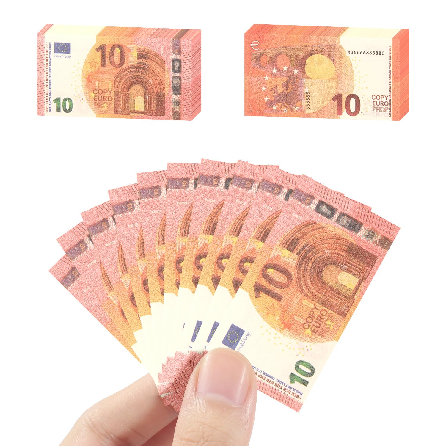 Mecool 2.40 x 1.26" 100 Pcs €10 Euros Bills Pretend Cash