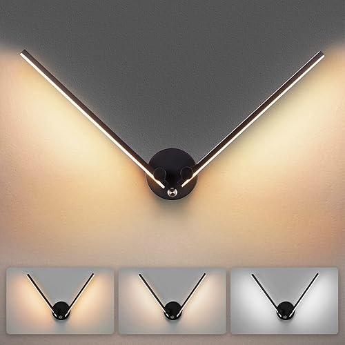 Kartols 28inch Modern Bathroom Vanity Lights, 18W LED Wall Light Hardwired with Switch 300° Free Rotatable Wall Sconce Over Mirror Wall Lighting for Living Room Bedroom Hallway Aisle 3000K-6500K
