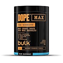 Bulk Dope Max Polvere Pre-allenamento | 563 g | 25 porzioni | Alto Contenuto di Caffeina 200mg | 5g Beta Alanina | 3g Creatina | Miscela AAKG & Citrullina | Vitamina B6 | Blue Raspberry