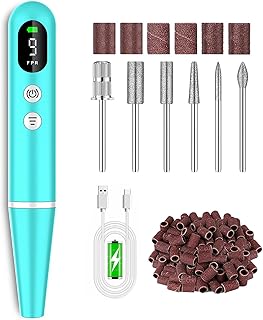 Cordless Electric Nail Drill File kit:Nail File Electric with 9 Speed LED Display for Acrylic Gel Dip Powder Polish,Professional Portable Manicure Pedicure Rechargeable for Home Salon Use (Green)