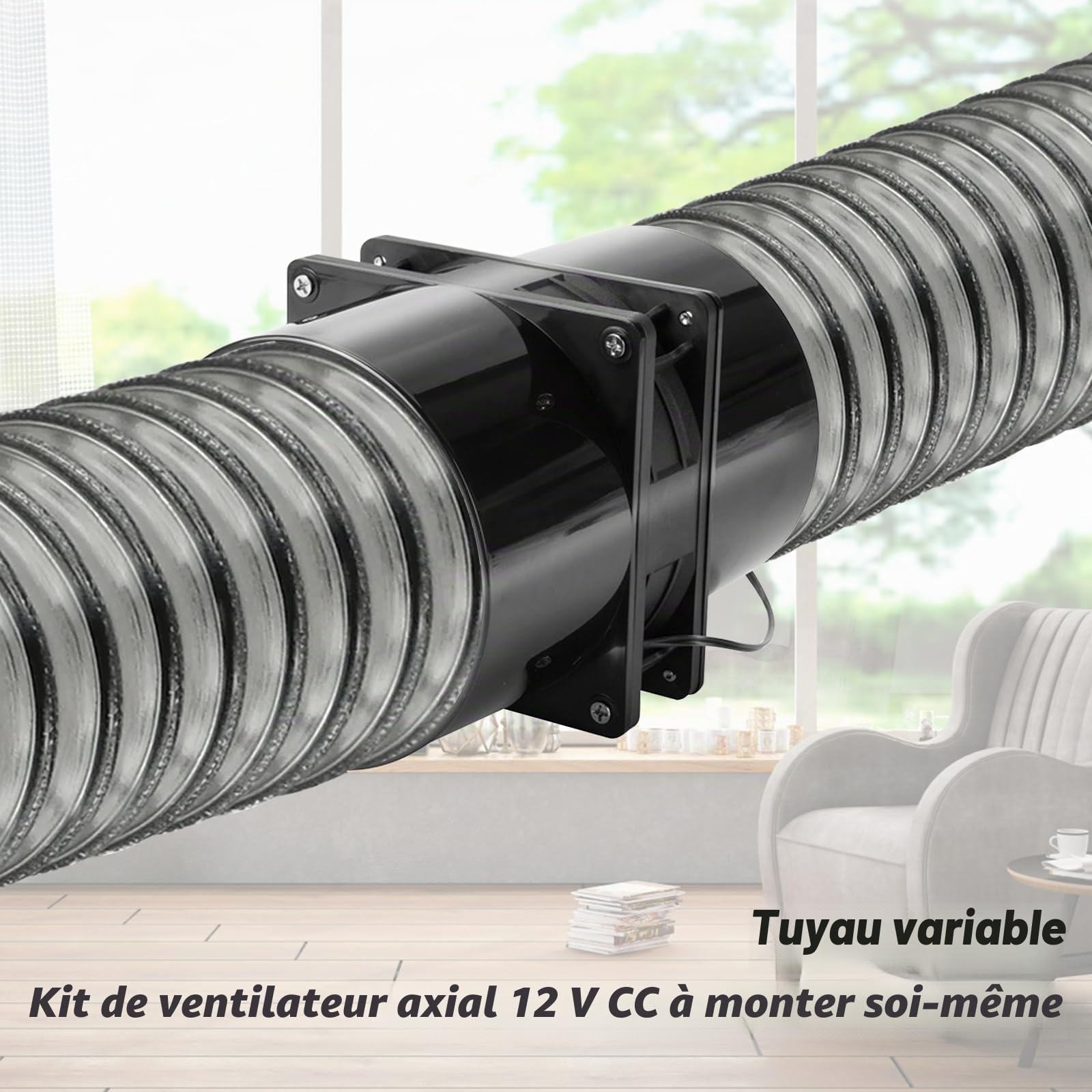 GOMETY Ventilateur Extracteur d'air 100mm en Ligne, Ventilation Extracteur Air avec Variateur Puissant, Silencieux, Efficace Ventilation Cave Humide, Garages, Garage, Cuisine, Salle de Bain