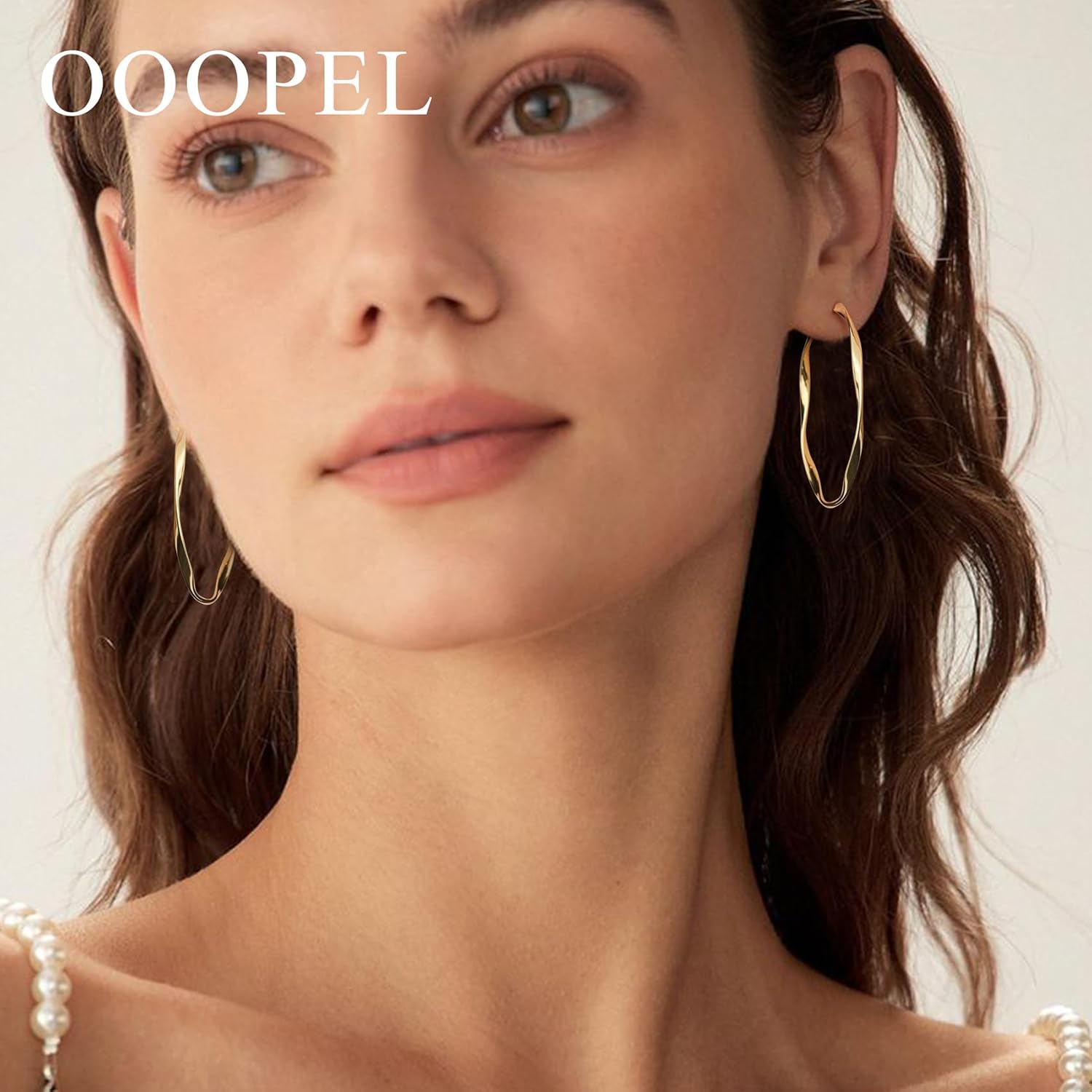 OOOPEL Gold Hoops Earrings for Women, Big 925 Sterling Silver Hoop Earrings Lightweight Hypoallergenic Sterling Silver Hoop Earrings for Women 30MM 40MM 50MM 60MM - Image 2