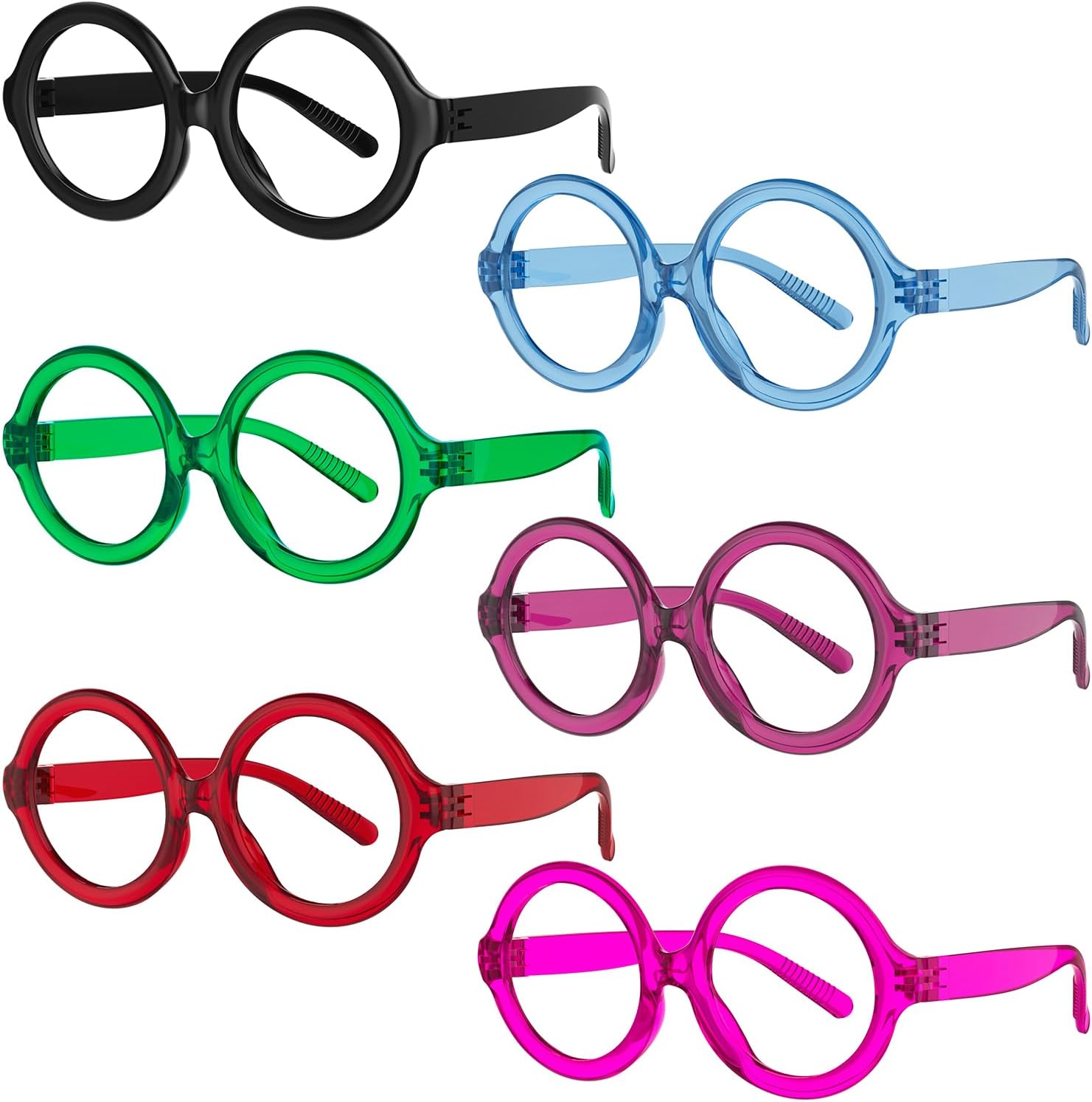 Eyekepper Huge Round Blue Light Blocking Reading Glasses Screwless Spring Hinges Metalless 6 Pack Readers for Women