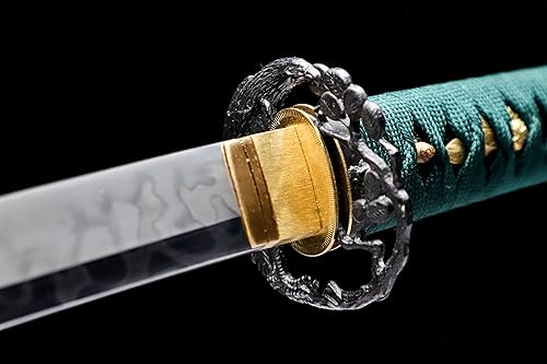 Miniatura 3 de Espada Katana forjada a mano arcilla templada acero L6 real Hitatsura Hamon Blade Samurai Espada Afilada