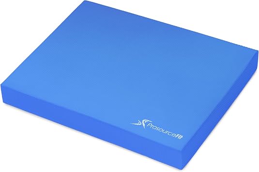 ProsourceFit Exercise Balance Pad Large Cushioned Non-Slip Foam Mat & Knee Pad for Fitness, Stability Training, Physical Therapy, Yoga 15"x19", Blue
