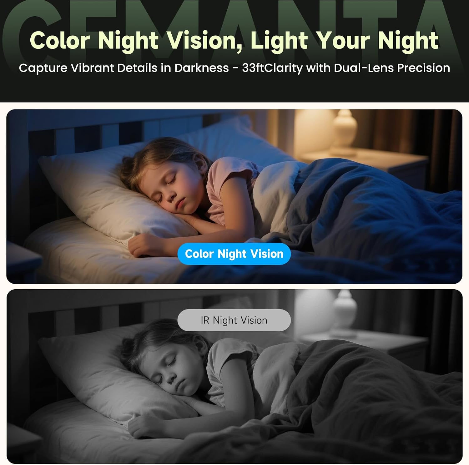 4MP Security Camera Indoor, Free Cloud Storage, Dual-Len Baby & Pet Cam for Home Security, 2.4/5GHz WiFi, 360 PTZ, 2-Way Audio, Color Night Vision, AI Motion Detection, Compatible with Alexa