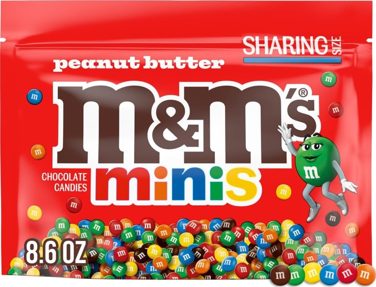 M&M'S Minis Peanut Butter Milk Chocolate Candy Bulk Bag 8.6 Oz Snacks