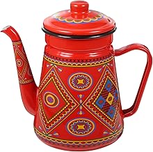 SHOWERORO Pote De Café Esmaltado Chaleira De Chá Turco Bule De Chá Turco Recipiente De Chá Pote De Café Turco Fogão Portátil Chaleira Fornecimento De Chá Chaleira De Café Portátil Turquia