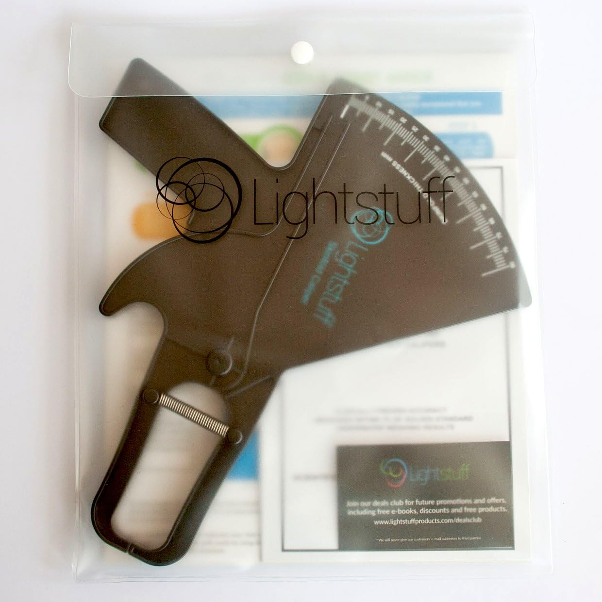Lightstuff Precision Skinfold Caliper - Easy, Reliable Tool for Monitoring Body Fat - Quick Start Guide for Beginners, Detailed Booklet for Advanced Users - Measures up to 80mm in Skin Fold Thickness : Health & Household