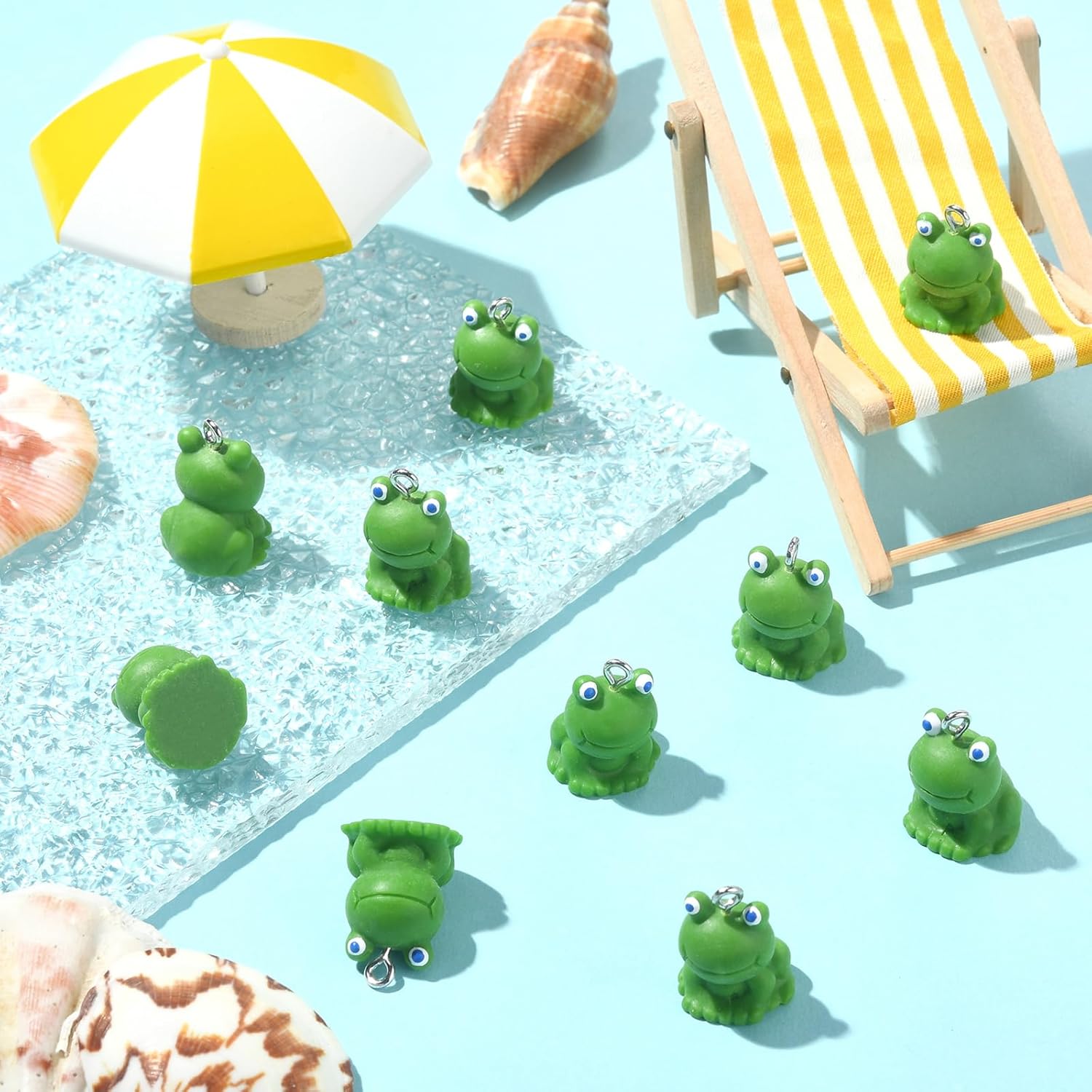 50 Pcs 3D Frog Resin Charms Pendants Green Frog Miniature Figurines Cute Animal Charms for Jewelry Necklace Bracelet Earrings Making DIY Crafts Supplies - Image 3